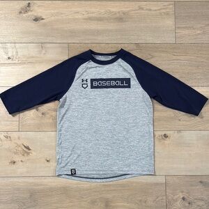 Under Armour Boys Baseball 3/4 Sleeve Shirt - Gray and Navy